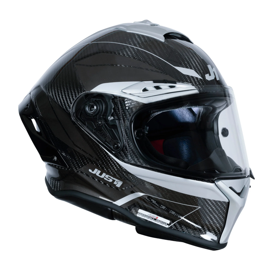 JUST1 J-GPR IMPULSE SILVER KARBON KASK
