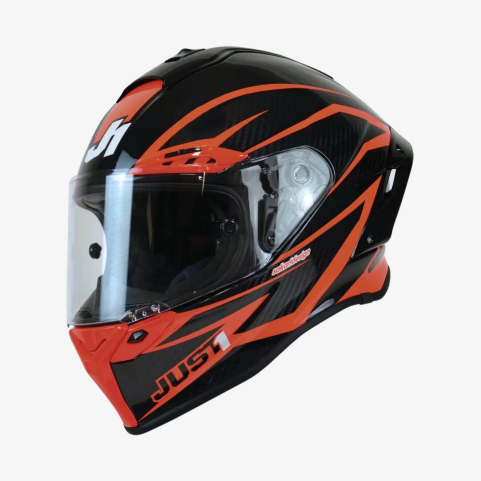 JUST1 J-GPR CYBER RED KARBON KASK