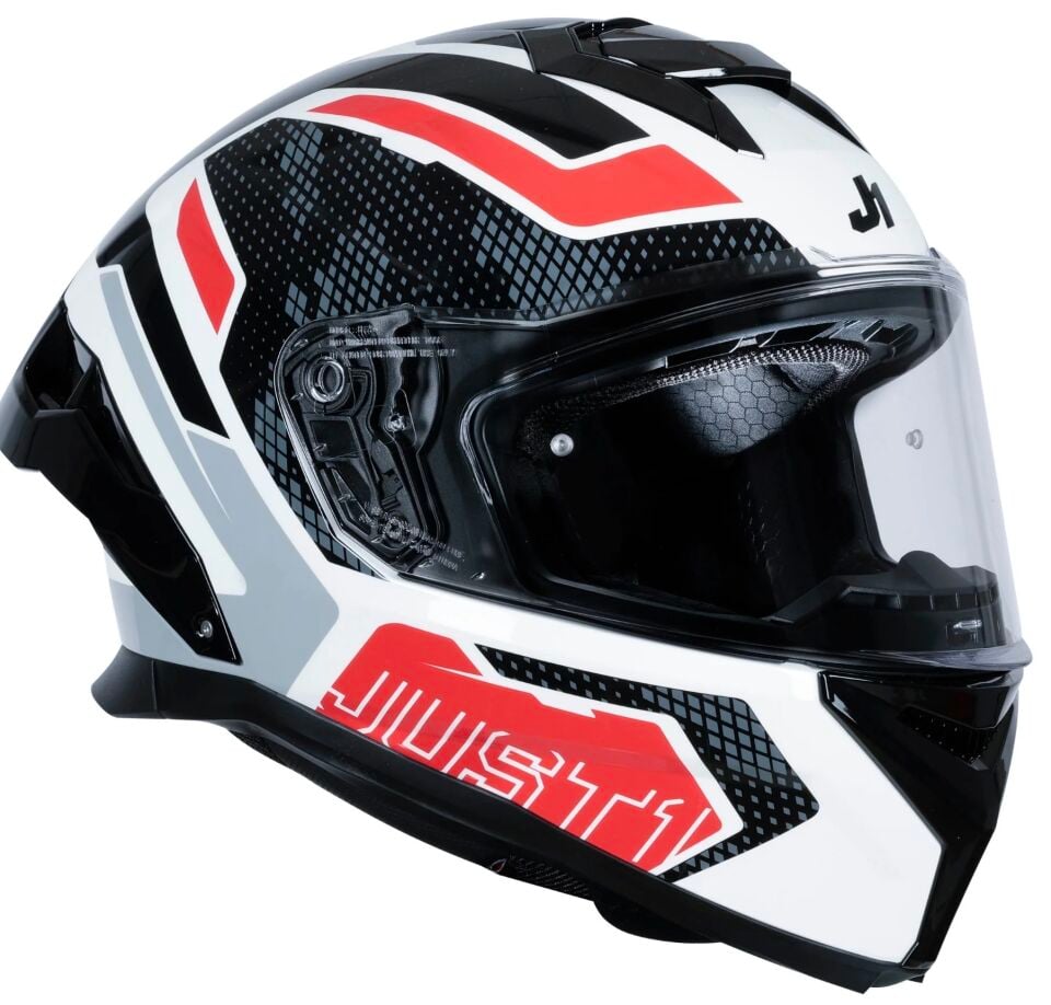 JUST1 J-STR UNION RED WHITE GLOSS KASK