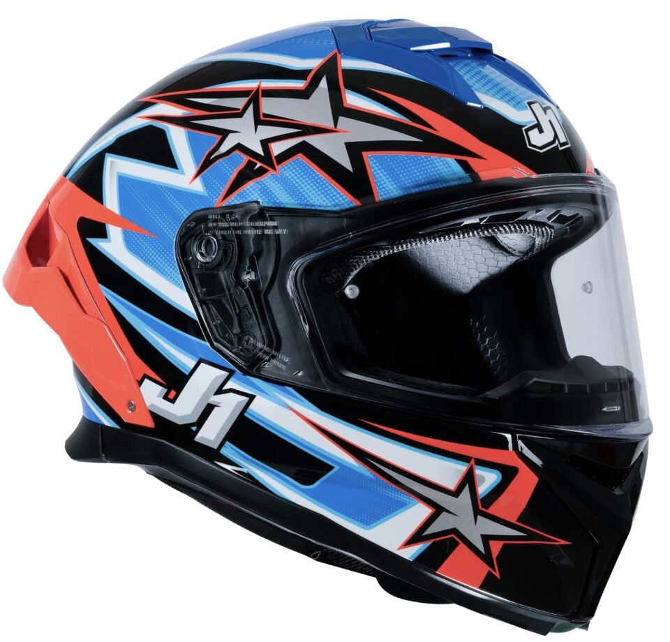 JUST1 J-STR ASTRO RED BLUE BLACK GLOSS KASK