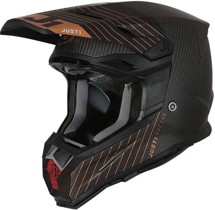 JUST1 J-22  10TH BRONZE BLACK WHİTE KARBON KASK