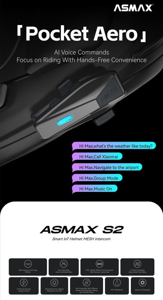 ASMAX S2 TEKLİ İNTERCOM SETİ