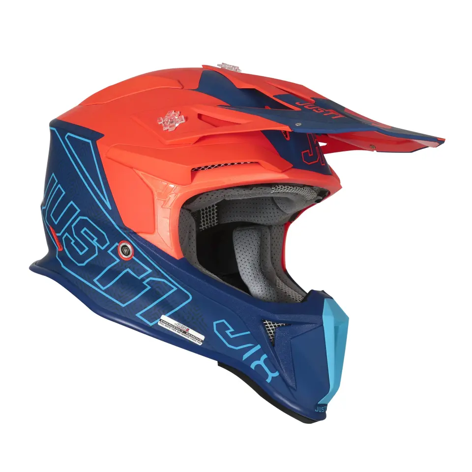 JUST1 J18 MİPS VERTİGO BLUE WHİTE FLUO ORANGE FİBERGLAS KASK