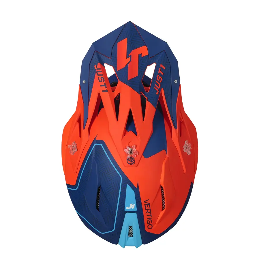 JUST1 J18 MİPS VERTİGO BLUE WHİTE FLUO ORANGE FİBERGLAS KASK