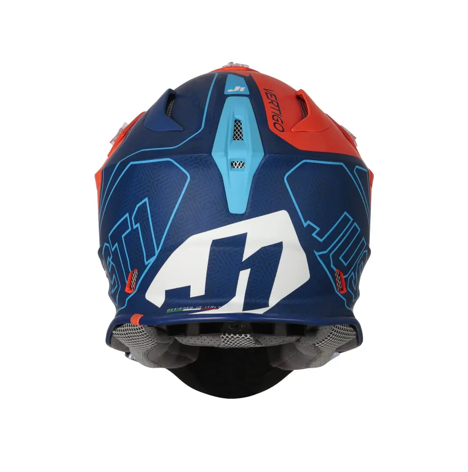 JUST1 J18 MİPS VERTİGO BLUE WHİTE FLUO ORANGE FİBERGLAS KASK