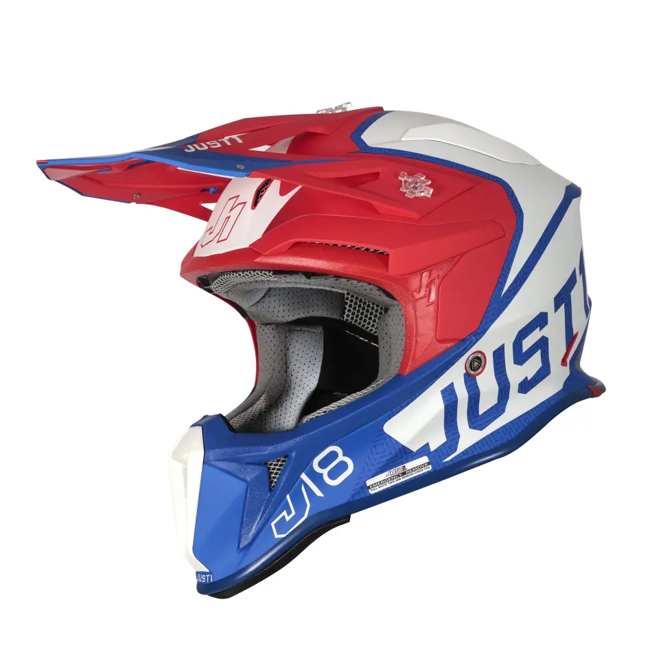 JUST1 J18 MİPS VERTİGO BLUE WHİTE RED FİBERGLAS KASK