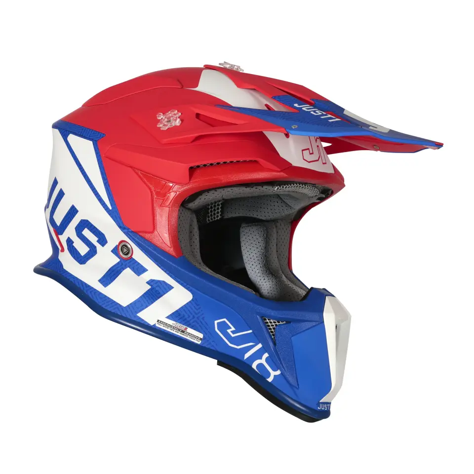 JUST1 J18 MİPS VERTİGO BLUE WHİTE RED FİBERGLAS KASK