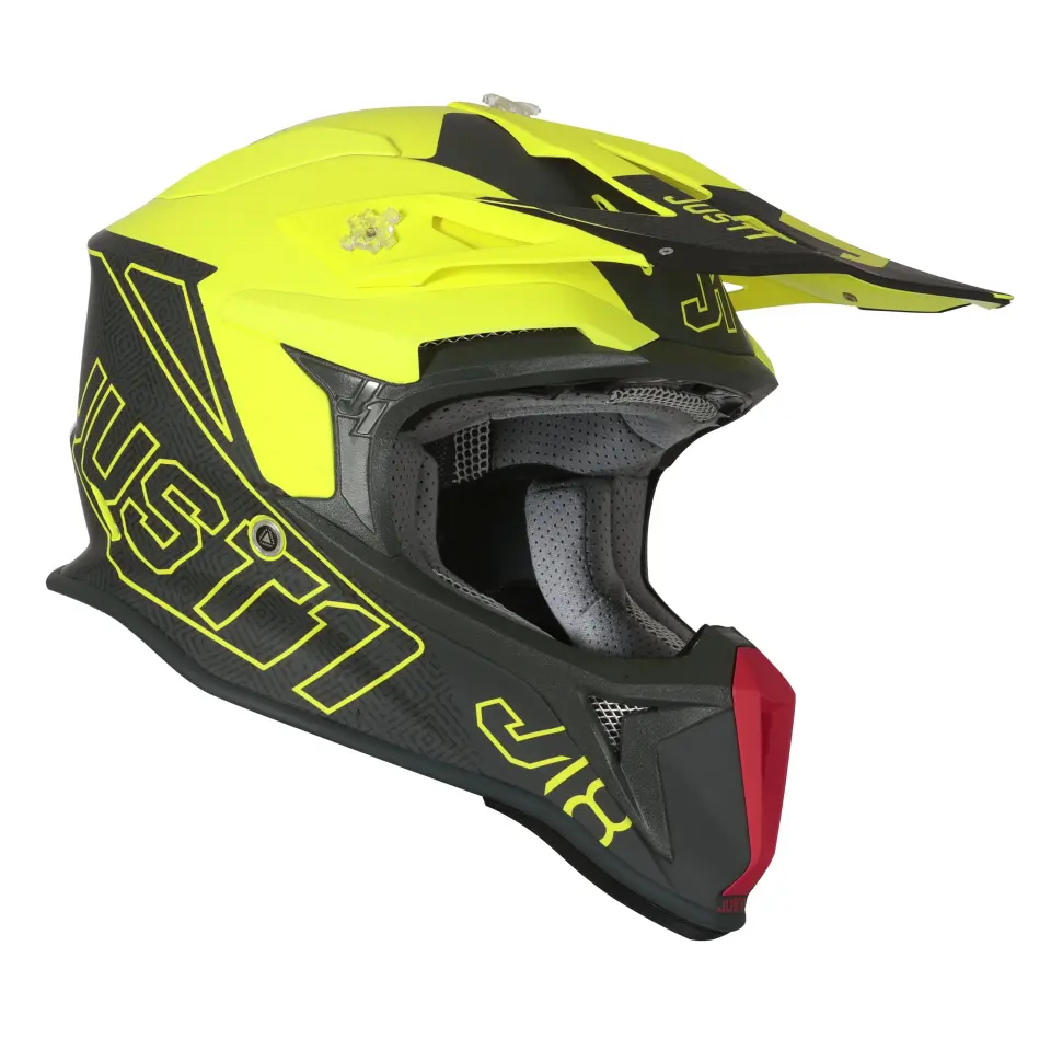 JUST1 J18 MİPS VERTİGO RED GREY FLUO YELLOW FİBERGLAS KASK