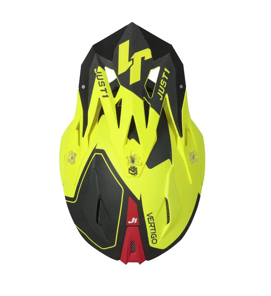 JUST1 J18 MİPS VERTİGO RED GREY FLUO YELLOW FİBERGLAS KASK