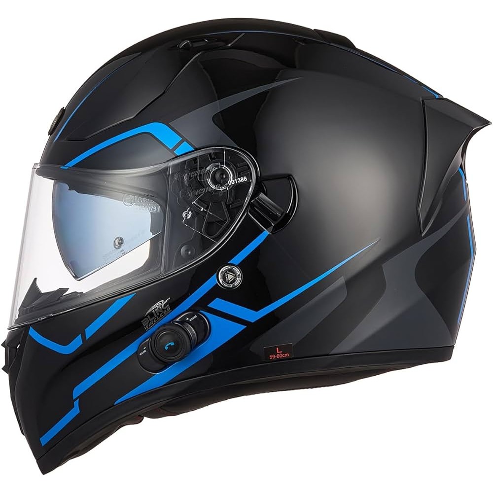 TORC T-15 İNTERKOMLU MAVİ KASK